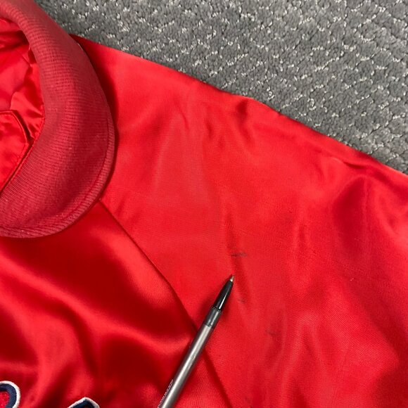 Vintage Coors Slo Pitch Satin Jacket Men's XL Fits Large Red Snap Beer Molson - Picture 7 of 15